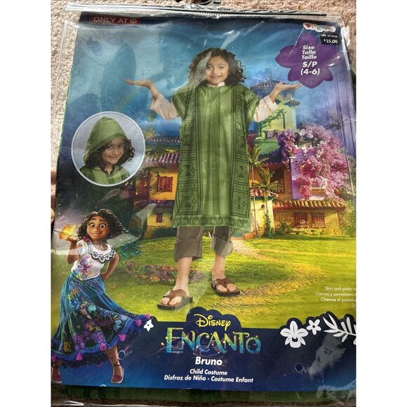 Disguise Disney Encanto Bruno Costume Boys Size S 4-6 Hooded Outfit Movie - Picture 1 of 14